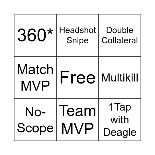 Easy Bingo Card