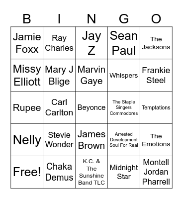 Soul Bingo Brunch Bingo Card