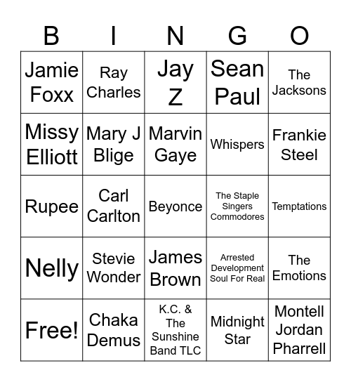 Soul Bingo Brunch Bingo Card