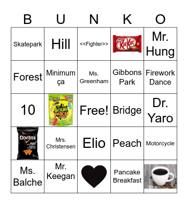 Grade 4 End of Year Bingo Card