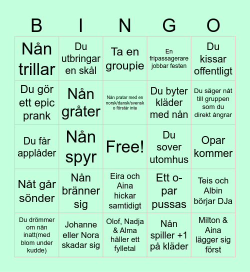 🌸Midsommar🌸 Bingo Card