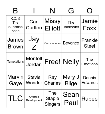 SOUL Bingo Card