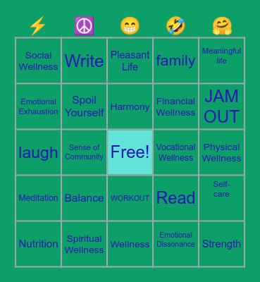 WELLNESS Bingo Card