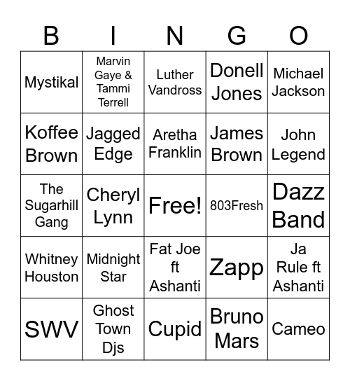 SOUL Bingo Card