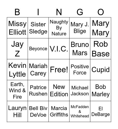 SOUL Bingo Card