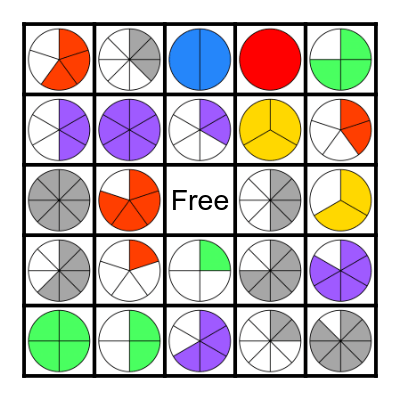 Fraction Circles Bingo Card