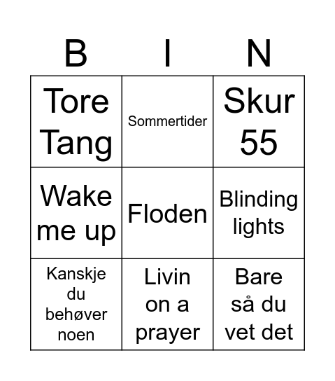 Johnny alene 3x3 Bingo Card