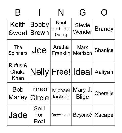 SOUL Bingo Card