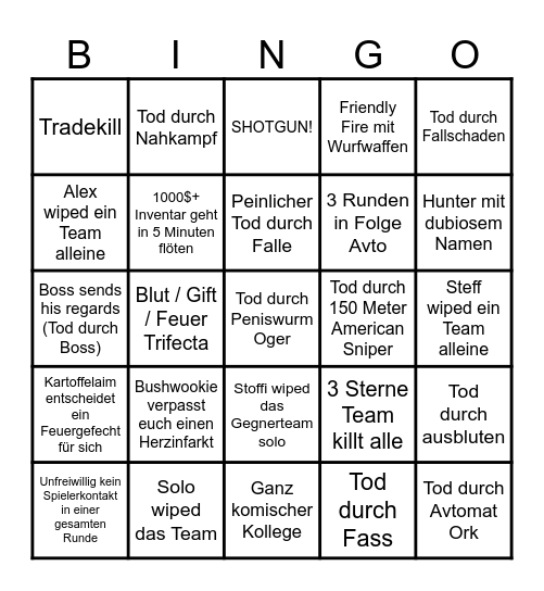 Hunt Bullshit Bingo Card