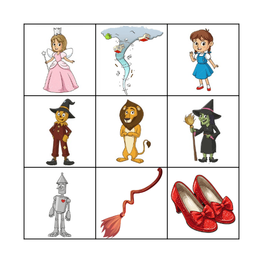 The Wonderful Wizard of OZ Bingo Card