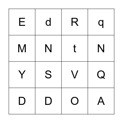 Alphabet BINGO Card