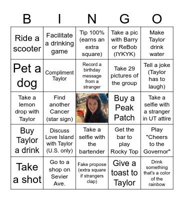 29 and Feelin' Fine!!! Bingo Card