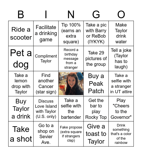 29 and Feelin' Fine!!! Bingo Card
