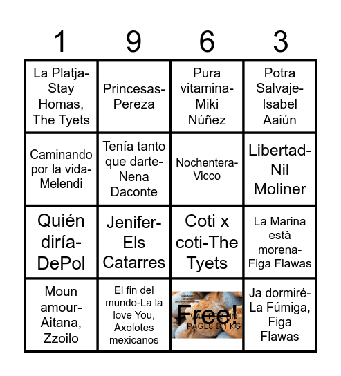 BINGO MUSICAL CHV Bingo Card