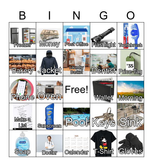 ADL Bingo Board Bingo Card