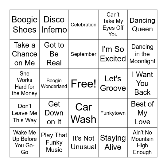 Boogie 🪩 Bounce Bingo Card