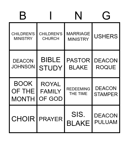 RTTBC BINGO Card