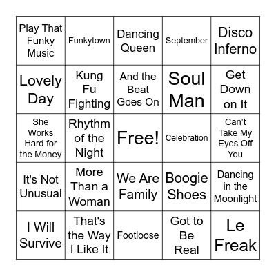Boogie 🪩 Bounce Bingo Card