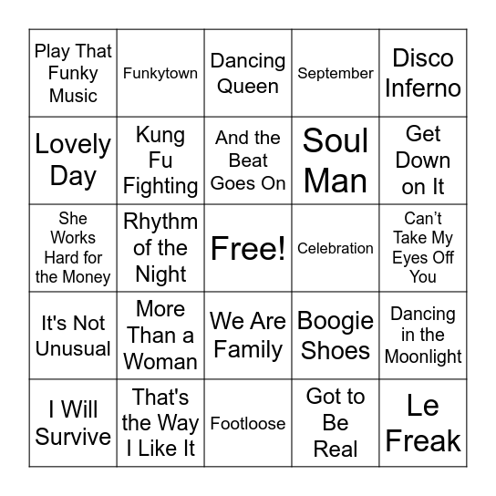 Boogie 🪩 Bounce Bingo Card