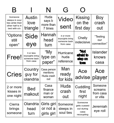 CASA AMOR Bingo Card
