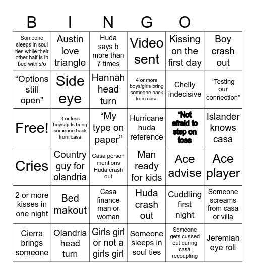 CASA AMOR Bingo Card