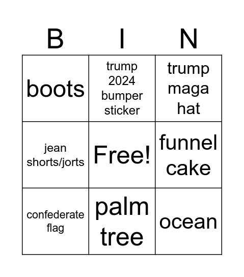 panama city bingo Card