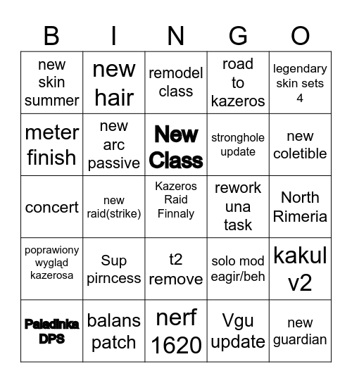 loa on summer 2025 Bingo Card