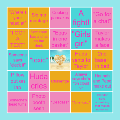 love island USA Bingo Card