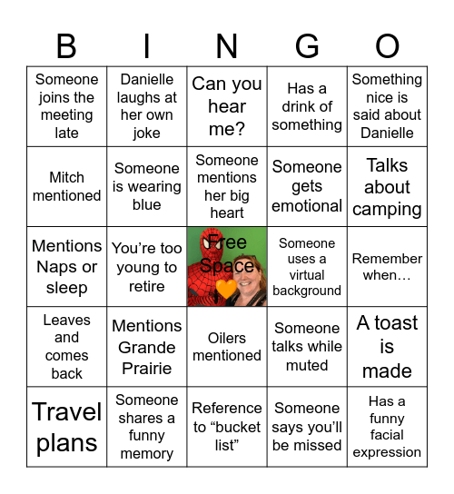 Danielle Retirement Bingo Card