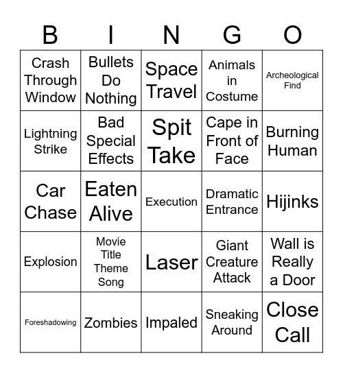 BingoFlix: Flash Gordon Bingo Card