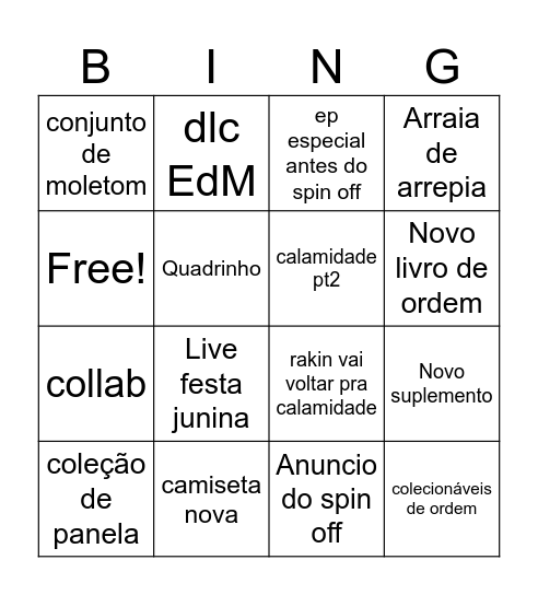 Anuncio do cellbit dia 22-06 Bingo Card