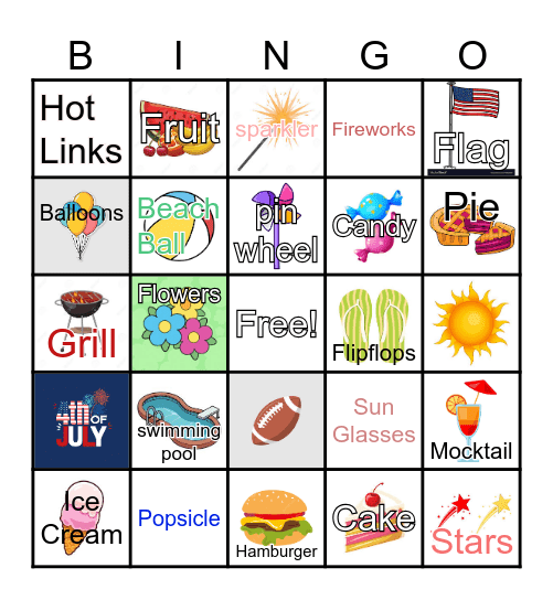 Summer Bingo Card