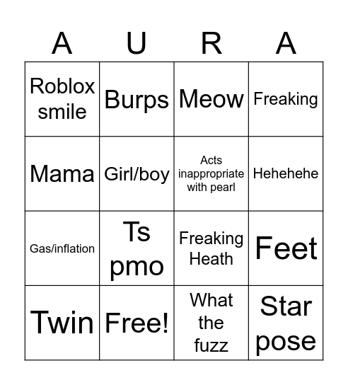 Auringo Bingo Card