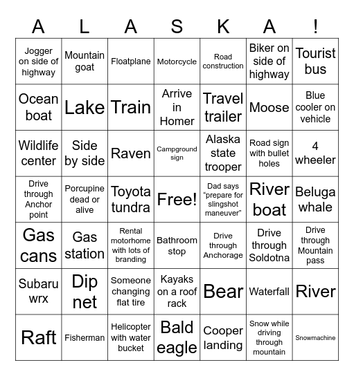 Homer drive BINGO Card