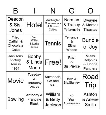 CUDDLES CONNECT Bingo Card
