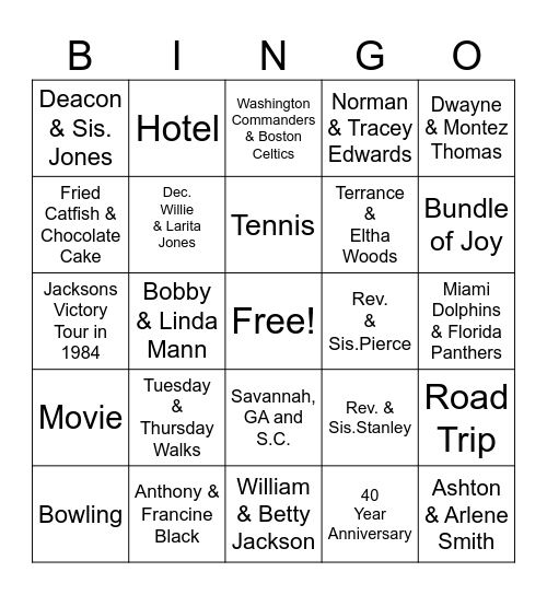 CUDDLES CONNECT Bingo Card