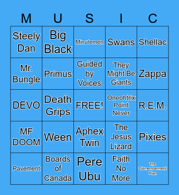 Soul Train College Policeman Bingo Card