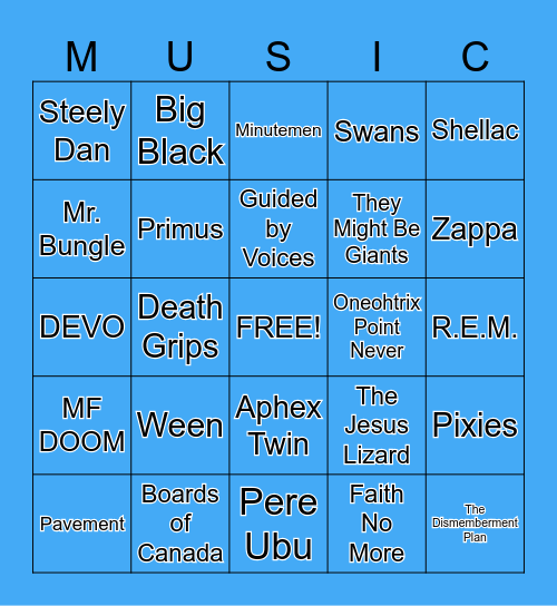 Soul Train College Policeman Bingo Card