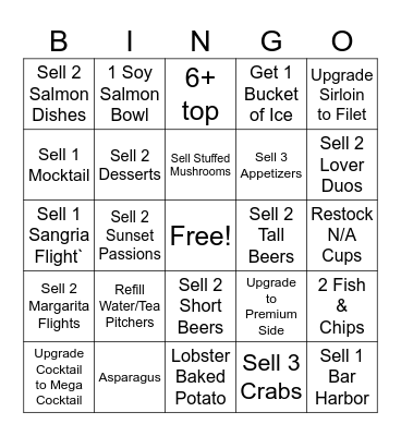 Test Run Bingo Card