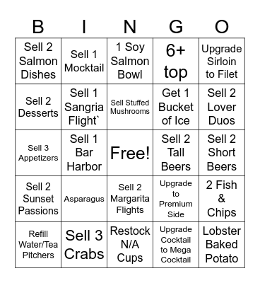 Test Run Bingo Card
