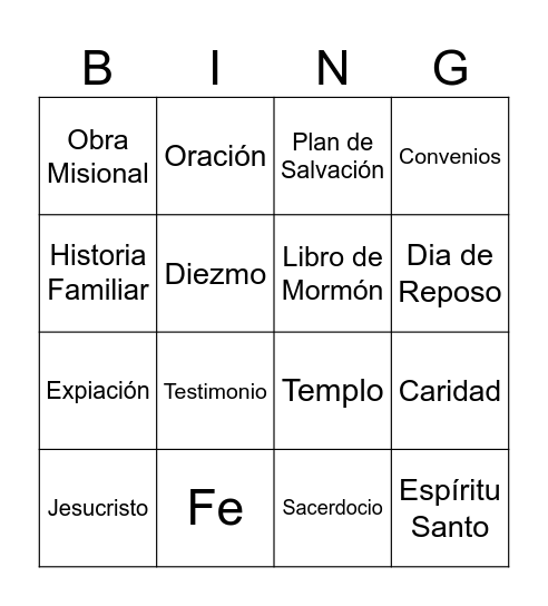 BINGO: Conferencia General Bingo Card