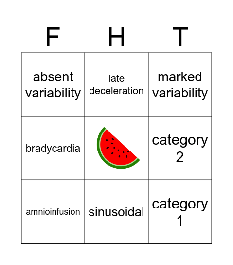 FHT Bingo Card