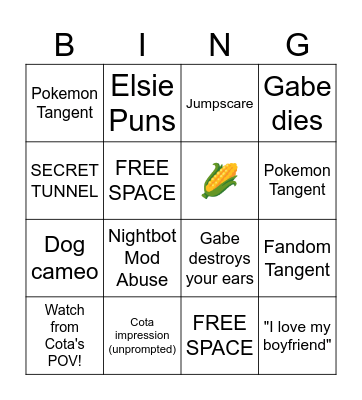 There's a seraphic rebel in the pentagon Bingo Card