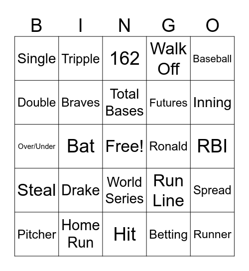 Welcome To The Big Leagues Bingo Card