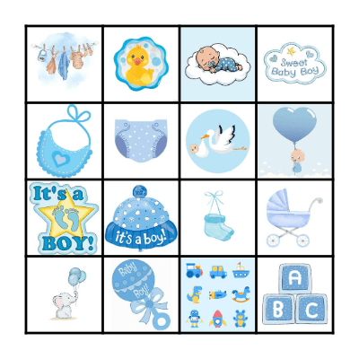 It's A Boy Bingo Card