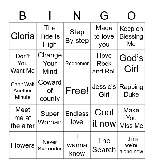 God’s girl Bingo Card