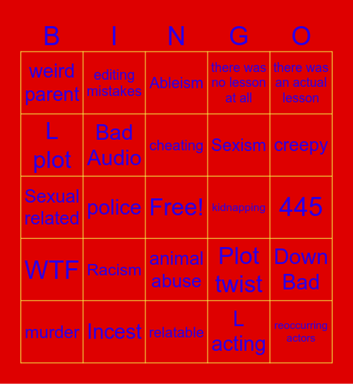 Tomorrow's Teachings Bingo Card
