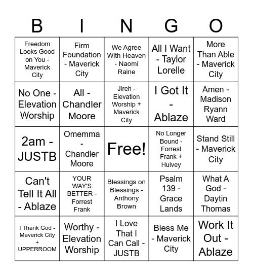 FOMT Youth Game Night Bingo Card