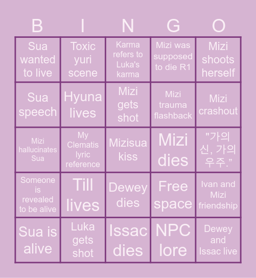 Karma Bingo Card Bingo Card