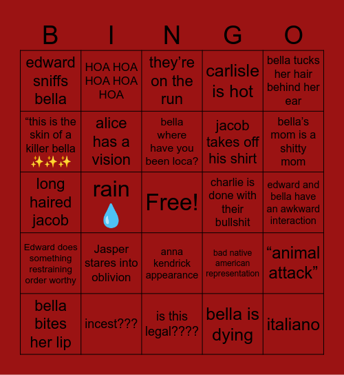 ✨Twilight✨ Bingo Card